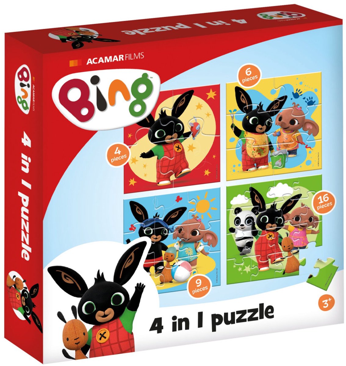 Bing, vier puzzels in één doos