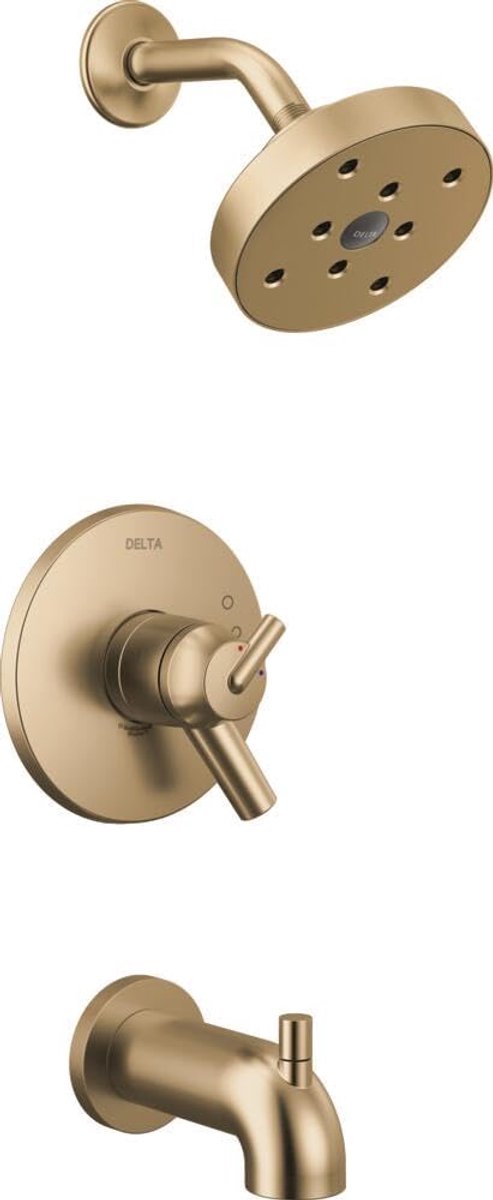 Bad- en douchekraan met omsteller, Trias serie, Champagne Brons