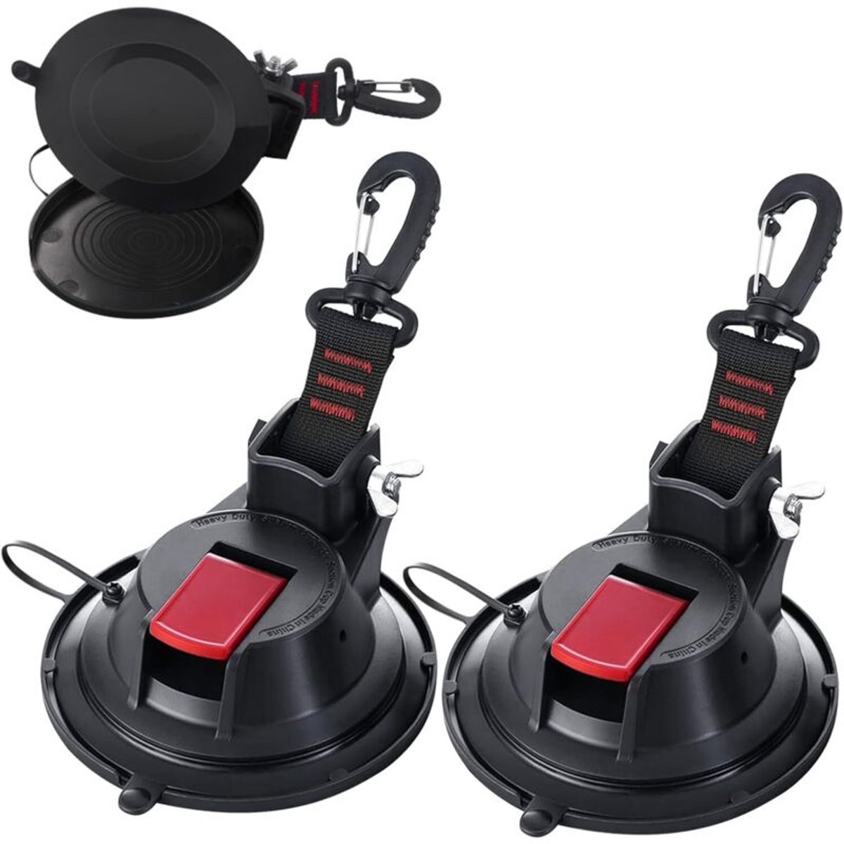 2-delig zuignapanker - maximale belasting 30 kg - extra sterke zuignappen van 12 cm voor gladde oppervlakken - ideaal voor kamperen en thuis