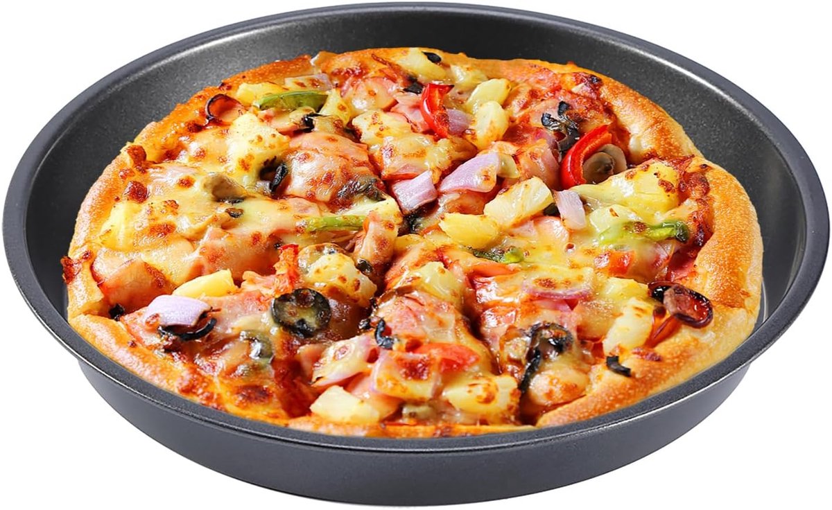 Ronde Pizzaplaat 23 cm Zwart - Ovenbestendige Bakvorm voor Pizza en Cake