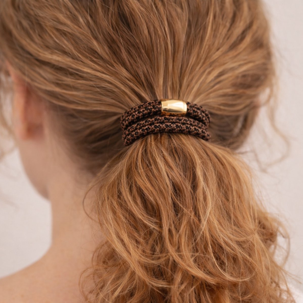15 x Knekkie Haarelastiekjes met Kraaltje – Gevlochten Elastiek & Armband – Bruine Stijl — cadeau in Mode & Accessoires - foto 6