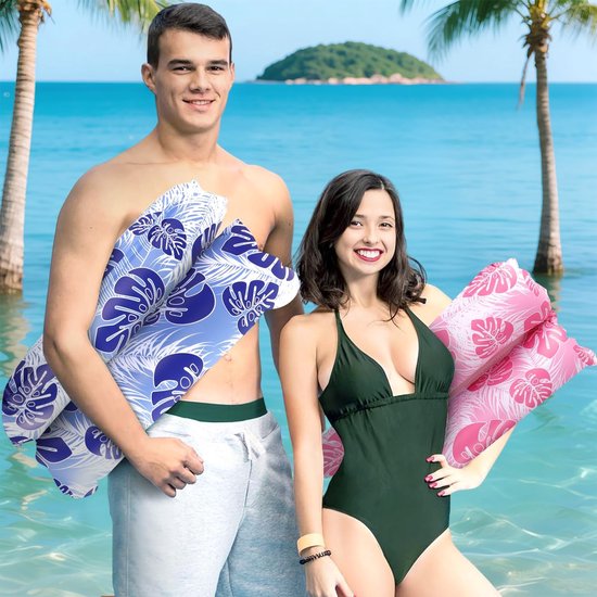 Set van 2 Waterhangmat met Net - 4-in-1 Opblaasbaar Luchtbed voor Zwembad en Strand — afbeelding 2