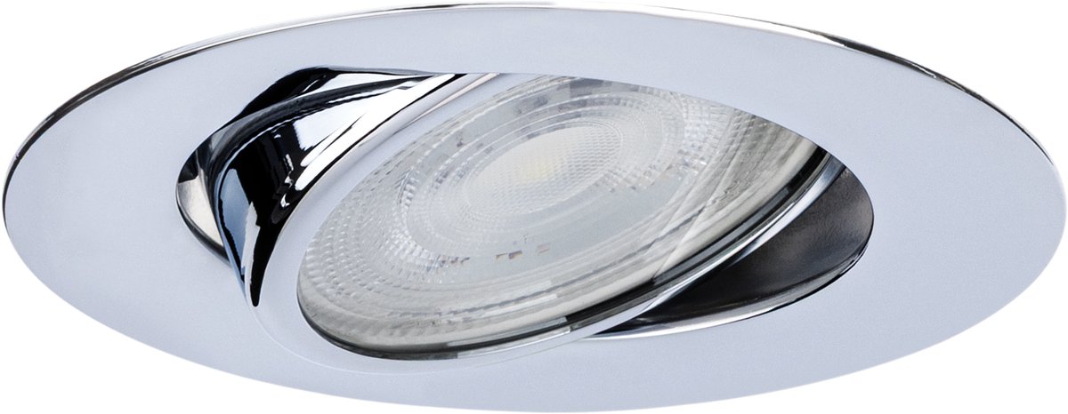 Integral inbouwspot Gepolijst Chroom rond kantelbaar | zaagmaat 7cm | incl. GU10 fitting excl. lichtbron | GU10
