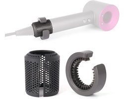 Geschikt voor Verbeterde Haardroger Filter Cover Compatibel met Haardroger Zeef Filter Dyson Supersone Vervanging voor AirwrapHS05/01 Modellen met Filter Reinigingsborstel Vervanging Onderdelen (Grijs)-Belle's product