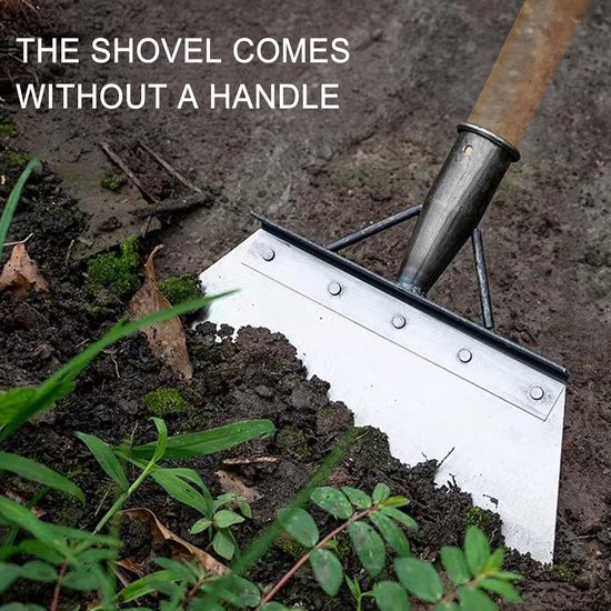 Multifunctionele Reinigingsschep 25 cm - Roestvrijstalen Tuinschep - Onkruidverwijderaar voor Tegels & Mos - Sneeuwschep & Schraper - Exclusief Steel - Zilver van Merkloos	 — afbeelding 4