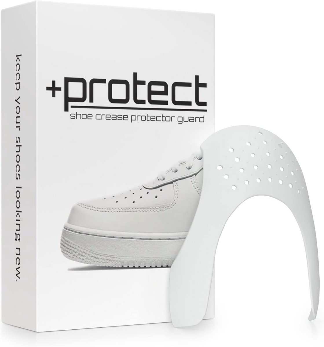 Schoenvouwbeschermers voor Sneakers (2 Paar) | Voorkom Kreukels in Air Force 1, Jordans & Dunks | Wit