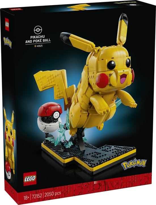 LEGO Pokémon Pikachu et Pokéball Kit de construction pour adultes et décoration intérieure - 72152