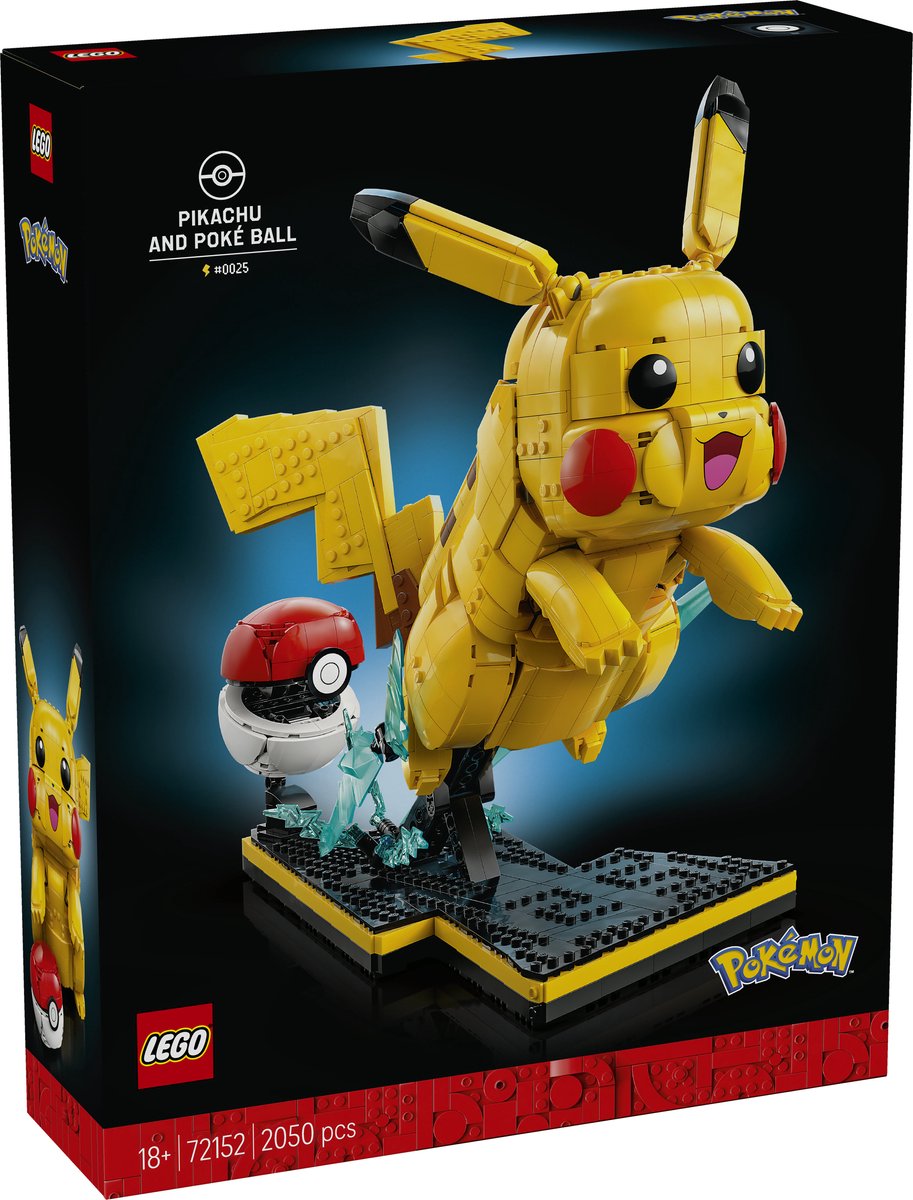 LEGO Pokémon Pikachu en Pokéball Bouwpakket voor Volwassenen en Woondecoratie - 72152 – foto 8