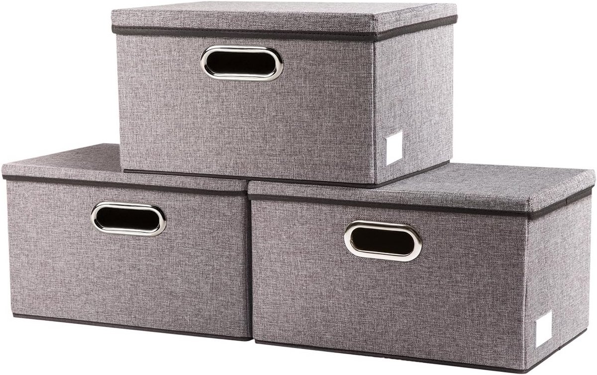 Opvouwbare Opbergdozen met Deksel en Scheidingswand - Decoratieve Kubus Organizer