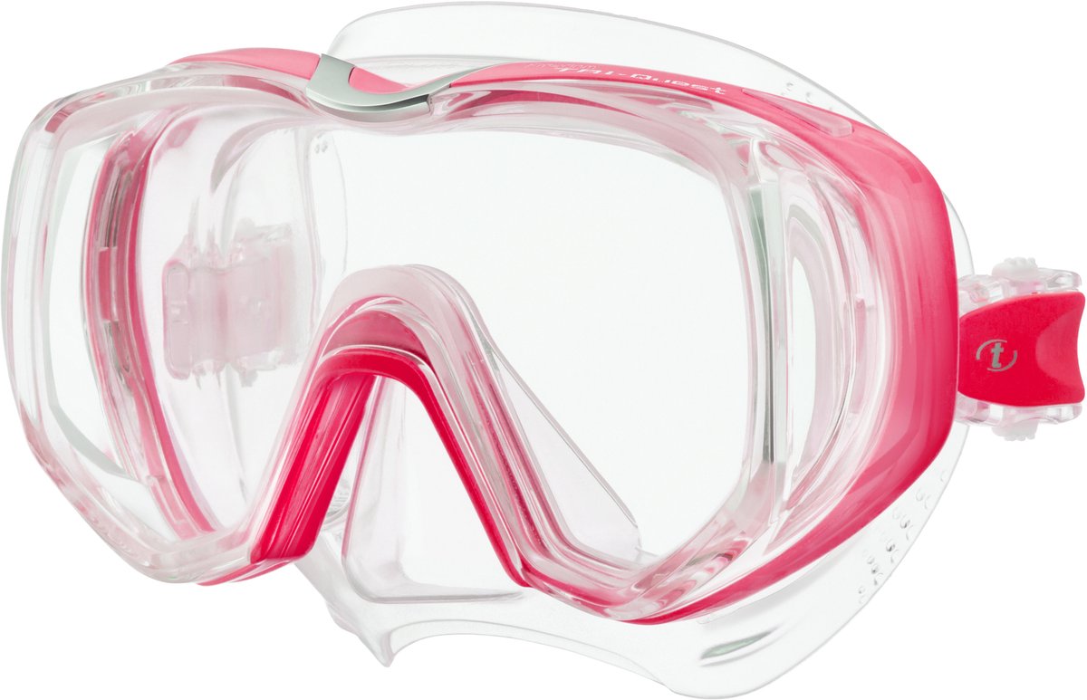TUSA Freedom Tri-Quest – Panoramische duikbril & snorkelmasker met extra breed zichtveld – CrystalView glas – Transparant/Roze - M3001 BP