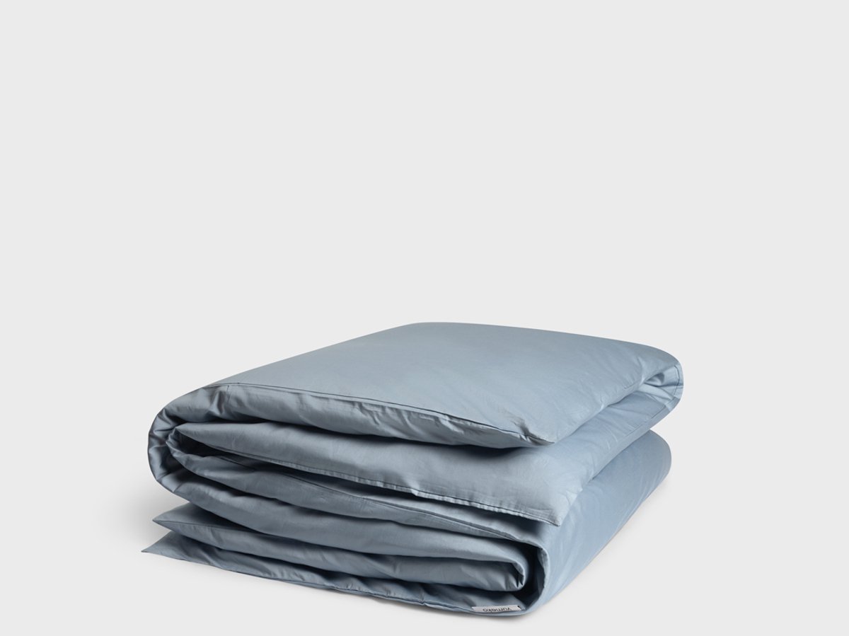 Yumeko dekbedovertrek katoen satijn faded blauw 240x220 (zonder slopen) - Bio, eco & fairtrade