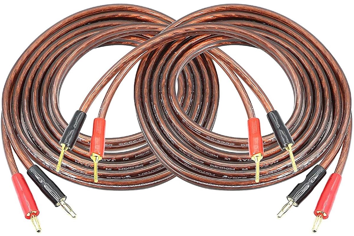 Hifi Luidsprekerkabel 4mm Banaan naar Pin Stekker Duurzame OFC Koperen Audio Verbindingskabel 2m