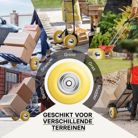 Lekvrij Massief PU-Wiel 3.00-4 (255mm) met Stalen Velg voor Steekwagens en Kruiwagens — afbeelding 2