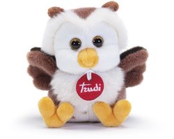 Trudi - Sweet Collection Knuffel Uil 9 cm - Handgemaakt in Italie - Zacht pluche - Knuffeldier voor jongens en meisjes - Grijs Beige - 6x9x5 cm maat XXS
