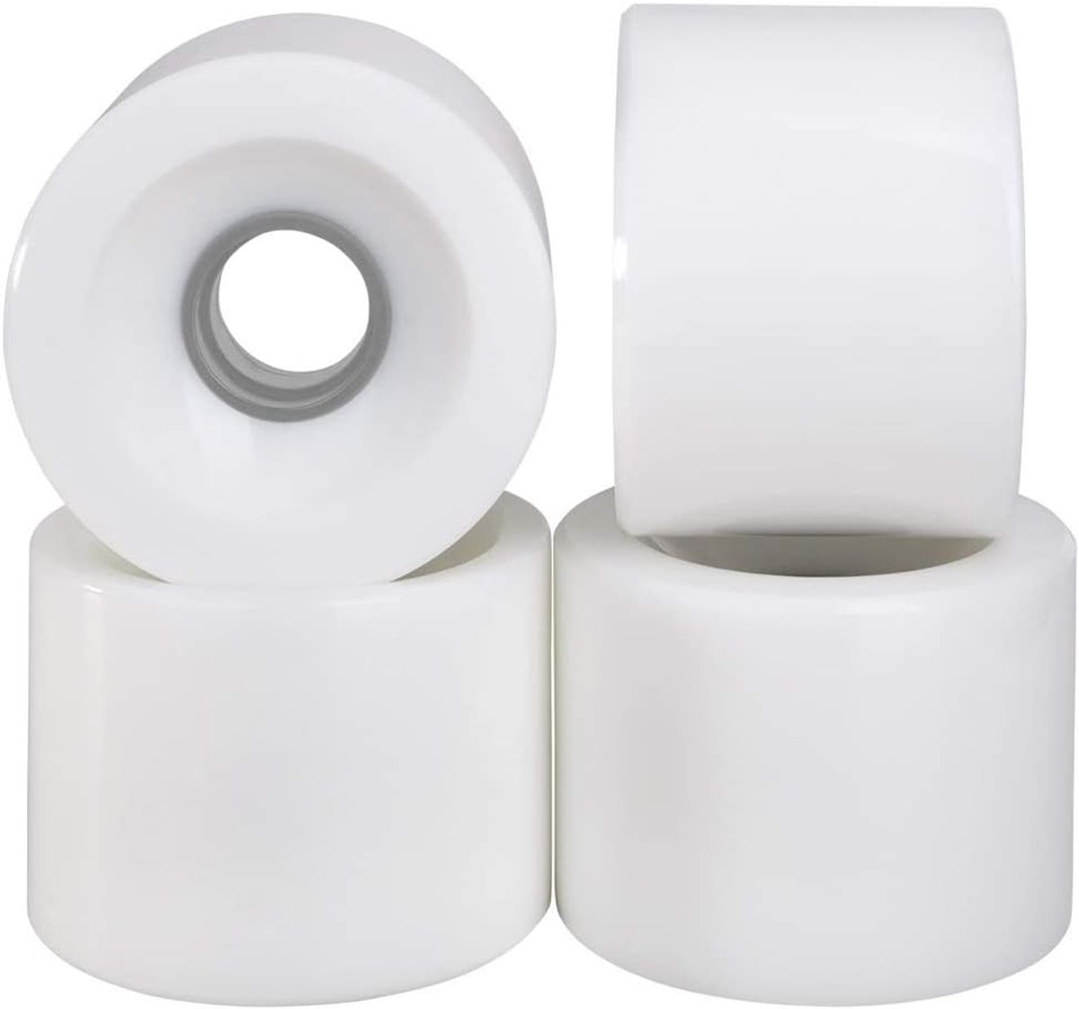 Set van 4 Longboard Skateboard Wielen 70mm 78A PU Cruising Wheels Inclusief Lagers Wit