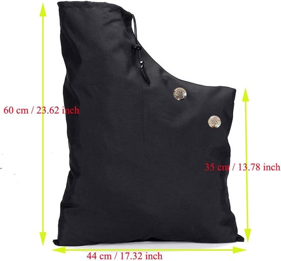 Bladblazer Opbergtas - 2 Stuks - Opvangzak - Universele - Oxford-stof - Bladblazer Vacuümzak - Met Rits en Trekkoord - Waterdichte - Tuingereedschap - Geschikt voor bladblazers en bladversnipperaars - 44*60 cm - Zwart van Merkloos	 — afbeelding 5