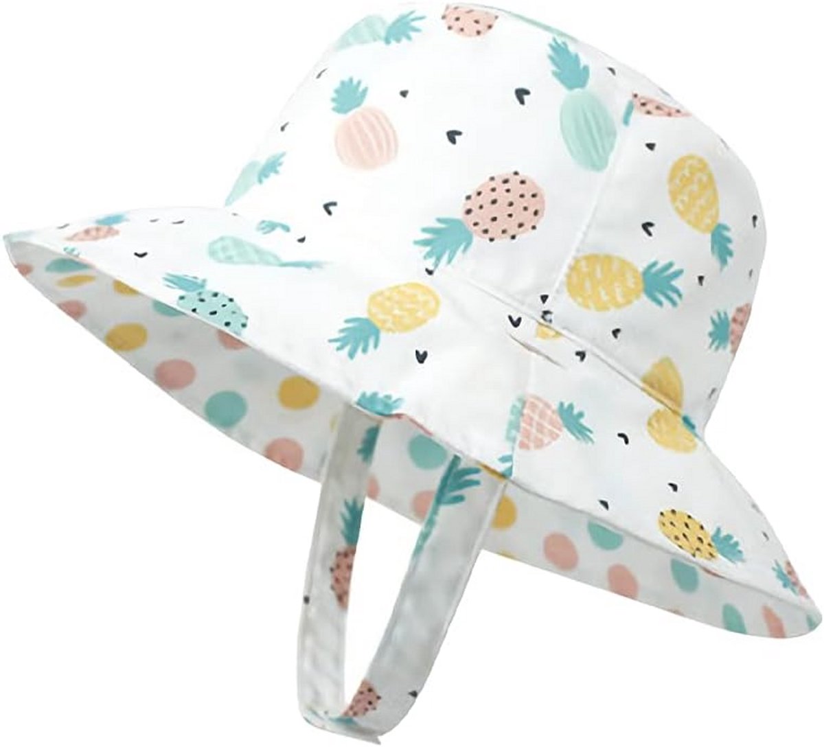 Ademende Zonnehoed Baby en Kinderen - Katoen met Brede Rand en Leuke Print - Uniseks Zomerhoed