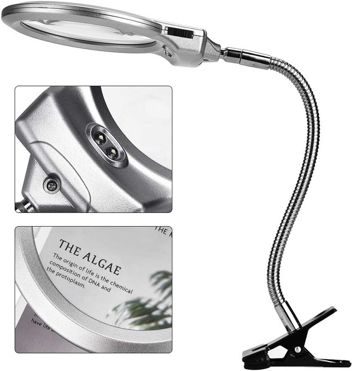 Vergrootglas met Klem en Licht - 2,5x & 5x Lens voor Hobby en Werkbank