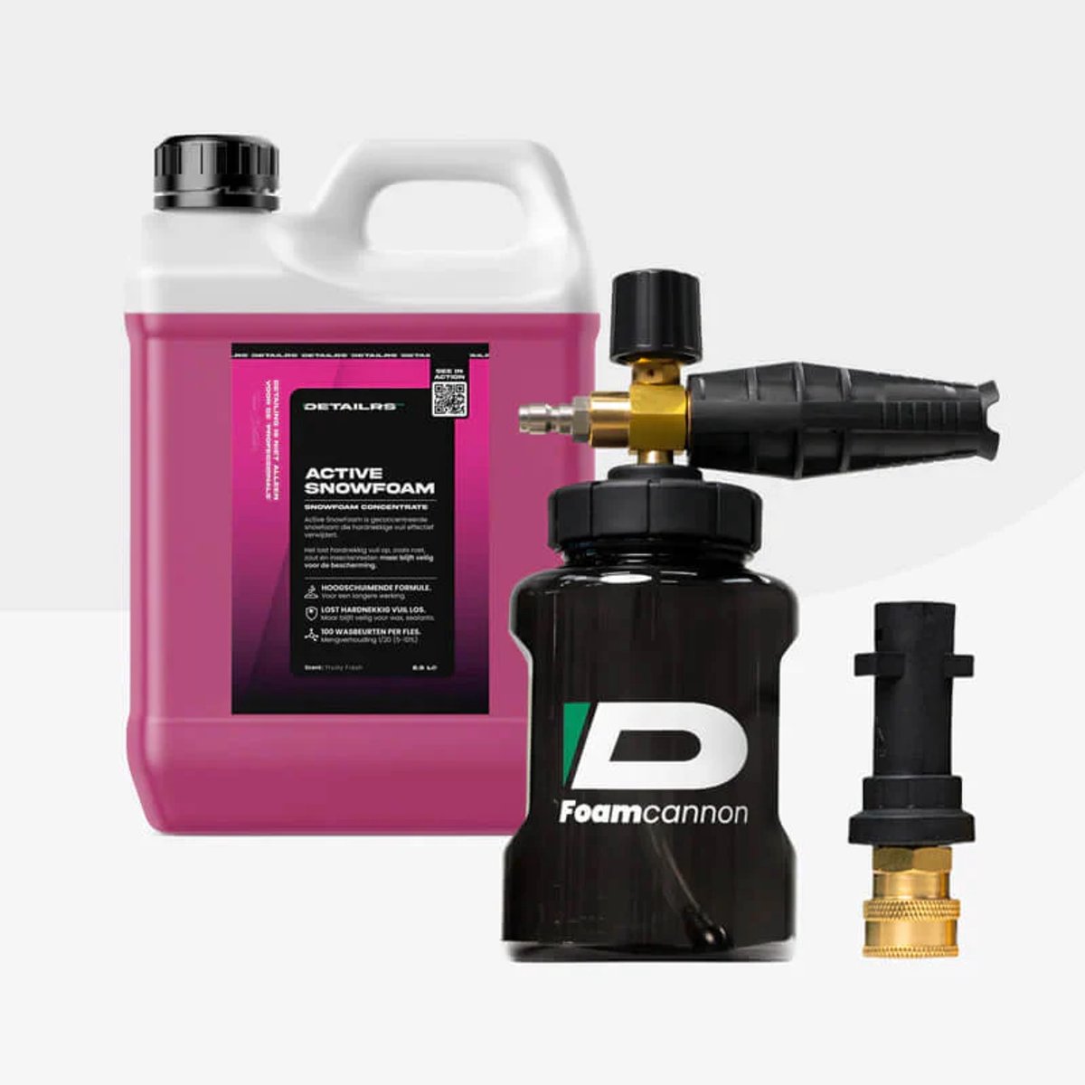 Detailrs Snowfoam Cannon Package - v2: Karcher K-serie Adapter - Snow Foam Gun - Schuimkanon - Schuimpistool Auto