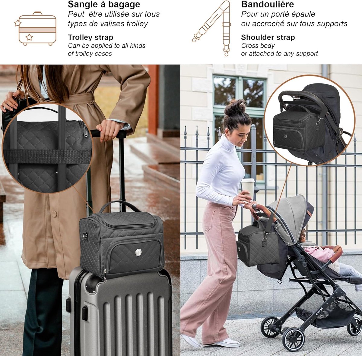 Semi-Rigide Make-up Koffer - Compacte Reis- en Toilet-/Make-up Tas voor Dames