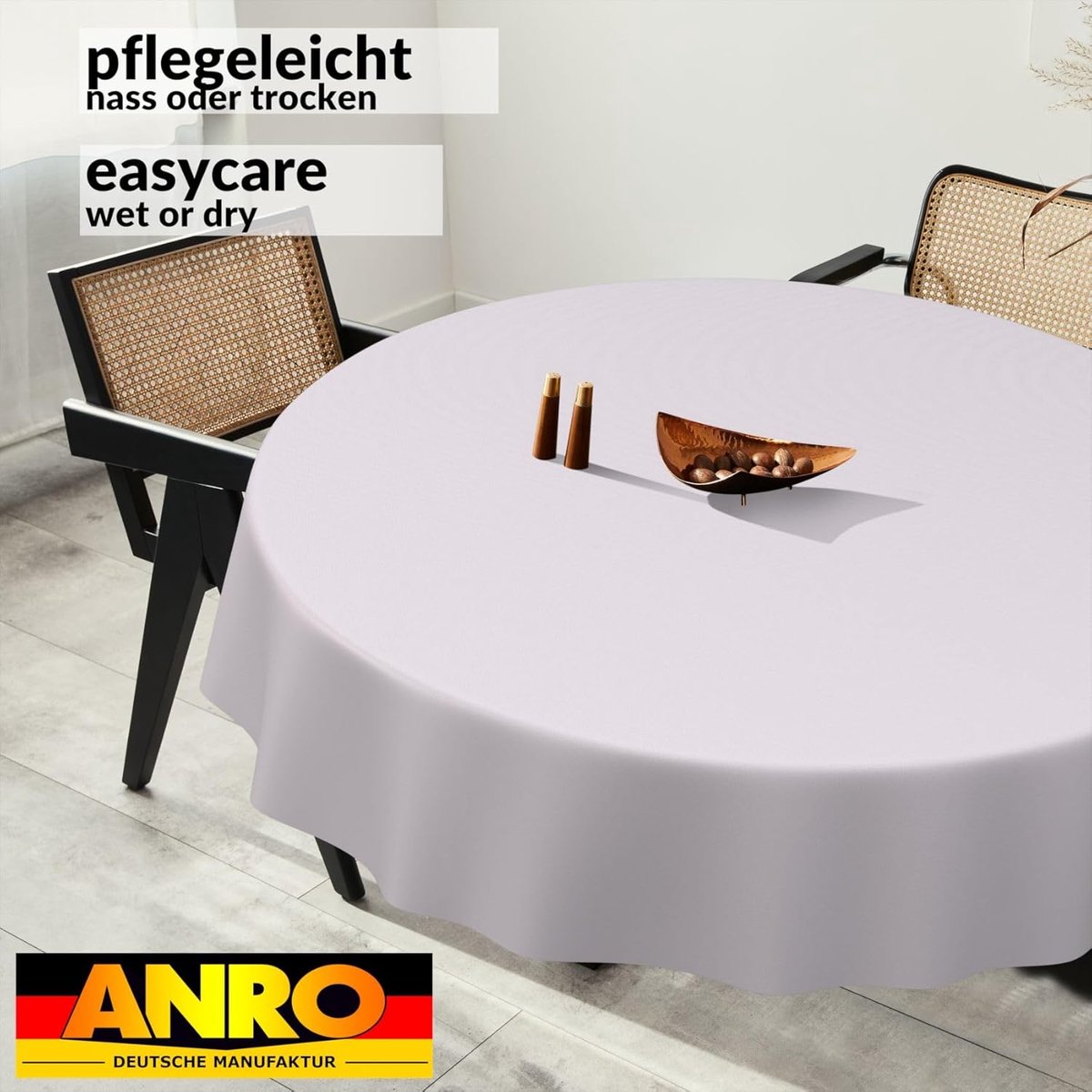 Ronde Wasbare Tafelloper Grijs - Voor Binnen & Buiten - 120 cm - Afwasbaar