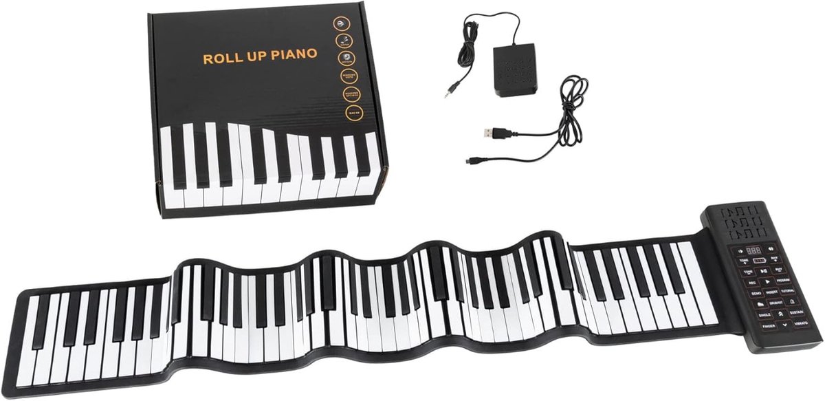 Rolpiano 88 Toetsen - Draagbaar Keyboard - Muziek Maken - Ingebouwde Accu - 135 cm Breed - Zwart