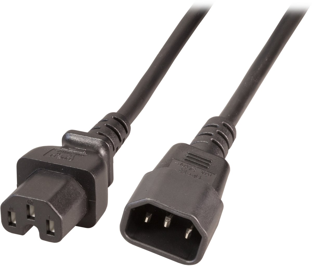EFB Elektronik EK585.1V2 - Electriciteitssnoer - 1 m - IEC C14 IEC C15 - zwart