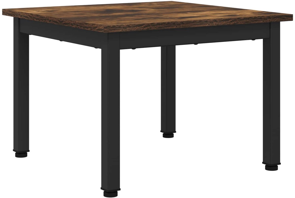 vidaXL Salontafel - Rook - Eik - 50 - x - 50 - x - 36 - cm - Bewerkt - hout