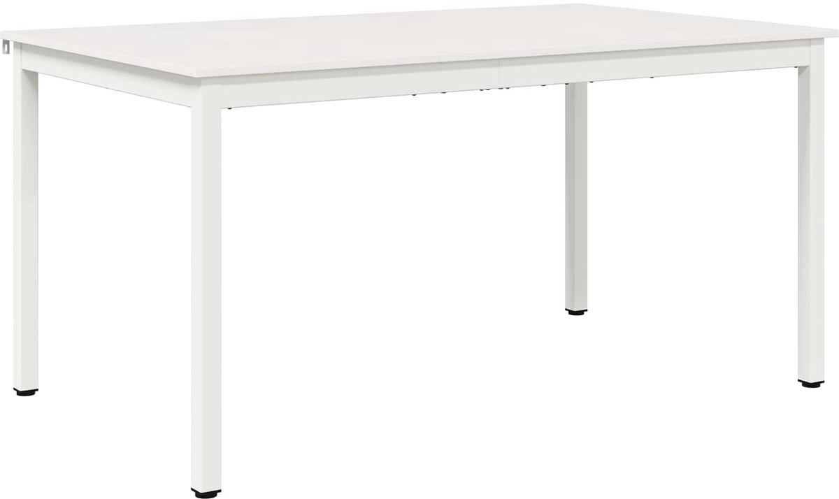 vidaXL Eettafel - Wit - 150 - x - 90 - x - 75 - cm - Massief - grenenhout