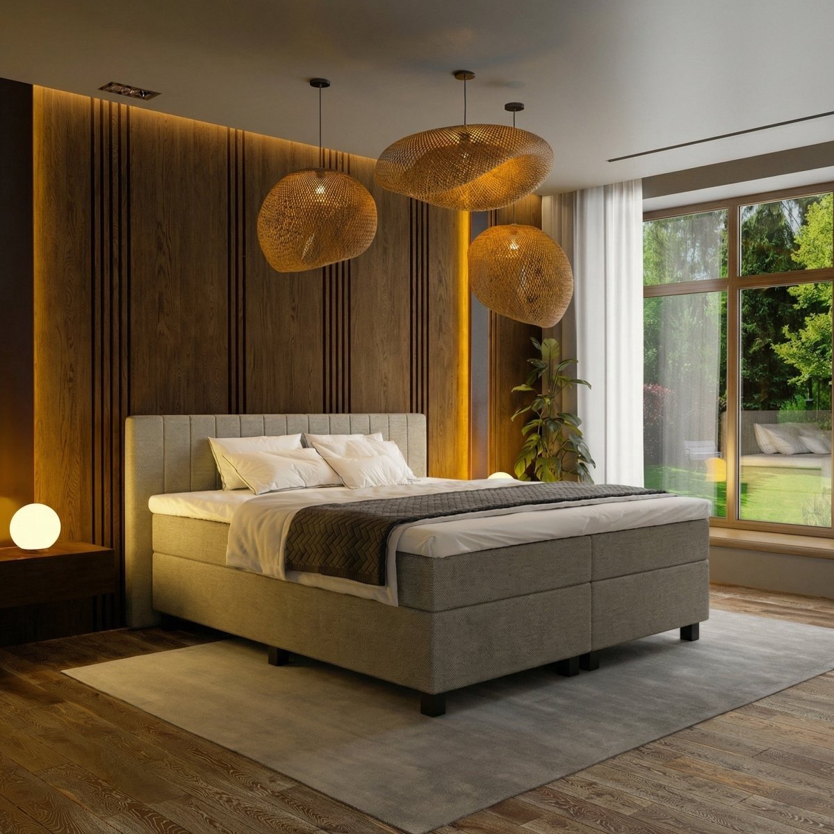 Mörgenn Boxspring Douze - Losse box - Taupe - 140 x 200