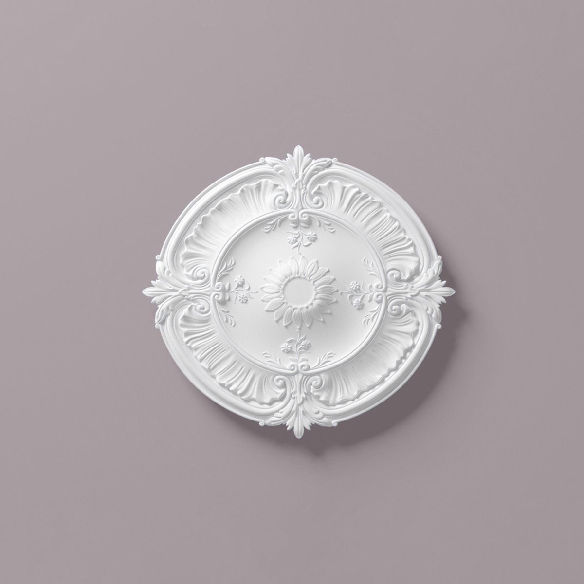 Plafond Rozet NMC R24 ARSTYL Noel Marquet Sierelement tijdeloos klassieke stijl wit diameter 77 cm