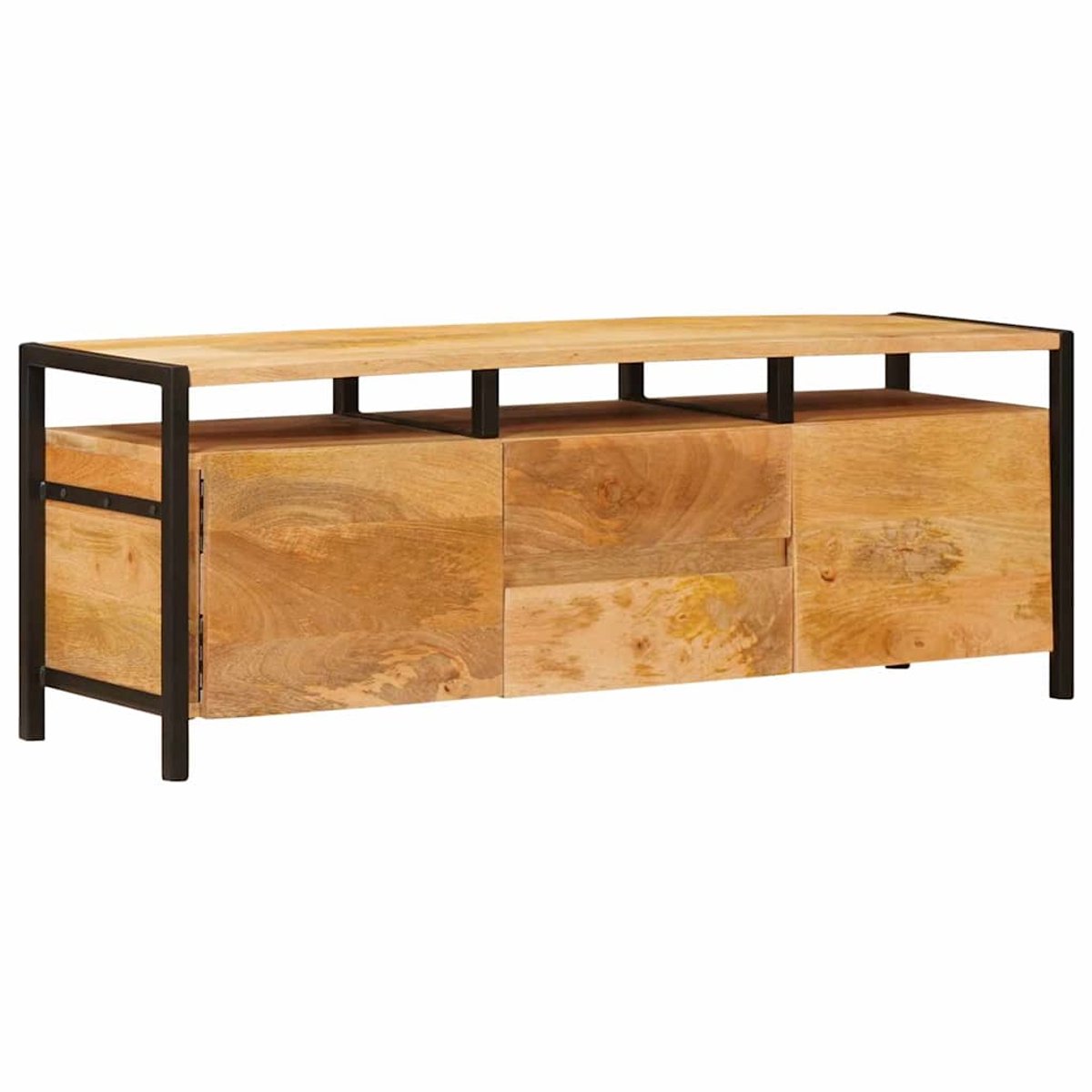 vidaXL - Opbergkasten - met - lade - Bruin - 110 - x - 30 - x - 40 - cm - Massief - Mango - Hout