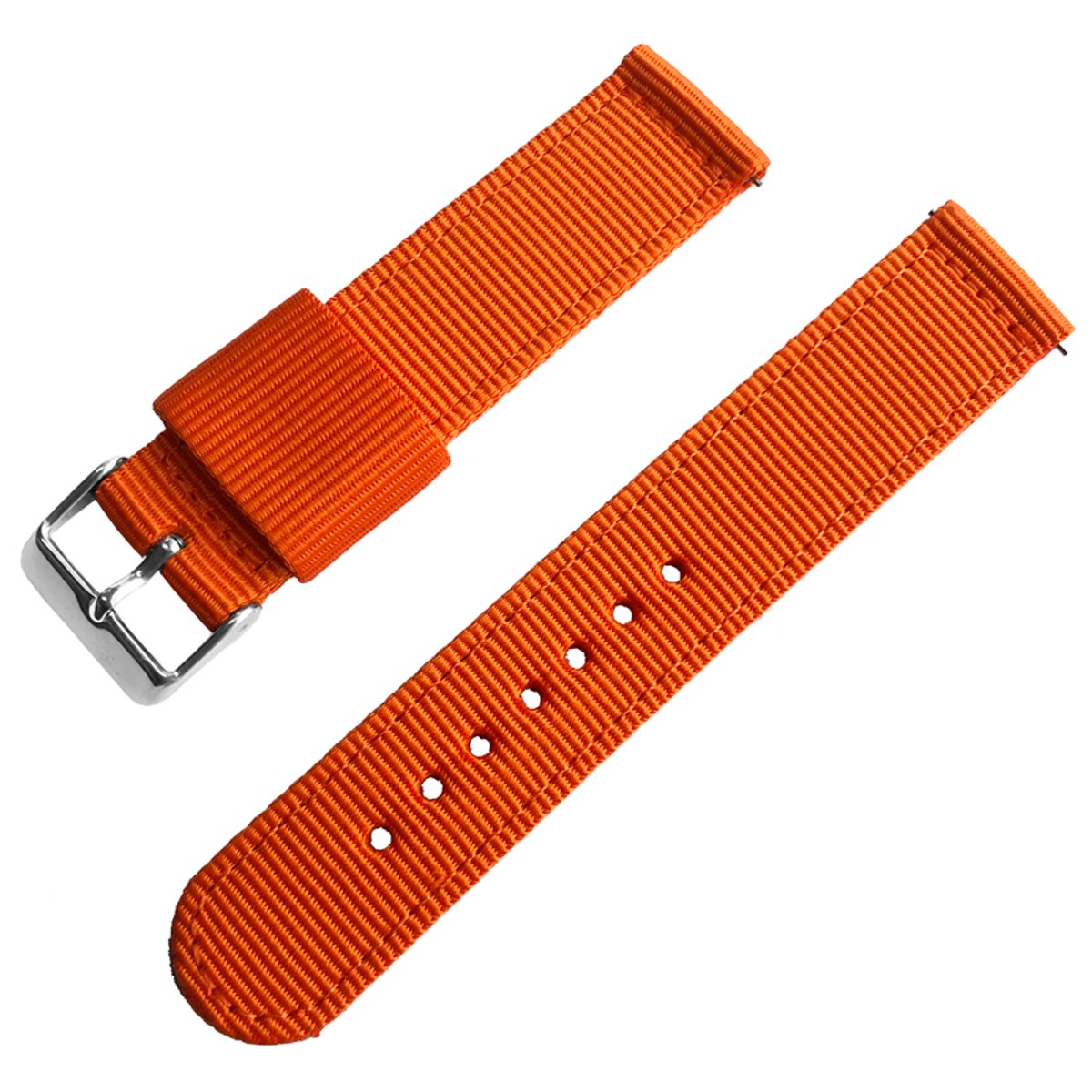 Two Piece NATO RAF Tweedelige NATO Horlogeband Nylon Oranje 22mm
