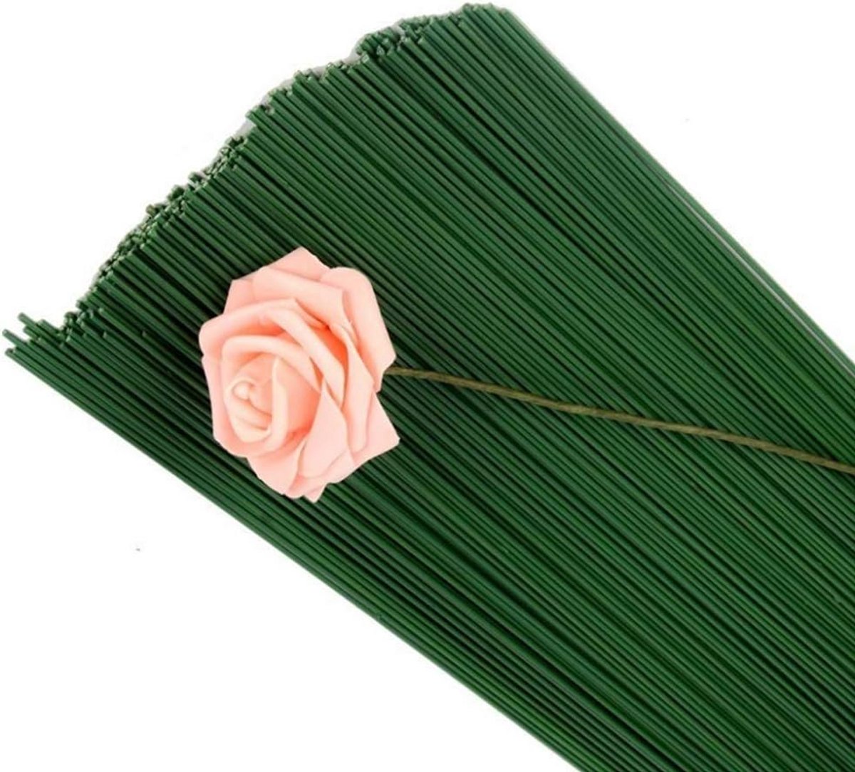 100x Groene Bloemendraad 40 cm - Stekendraad voor Kunstbloemen en Bloemschikken