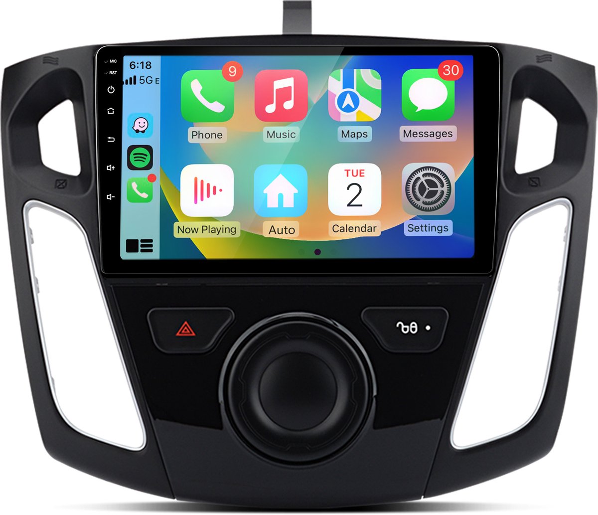 Junsun Android 15 Auto Radio Geschikt voor Ford Focus 3 MK3 (2011-2019) Accessoires - Draadloze CarPlay & Andriod Auto, Bluetooth, GPS-Navigatiesysem, 9 inch IPS Touchscreen, 2GB+32GB, DSP, RDS, Quad-core processor