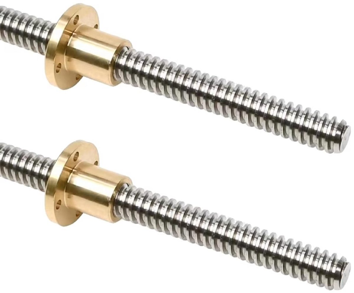 2x RVS Spindel met Moer 10mm Diameter 500mm Lengte voor 3D Printer