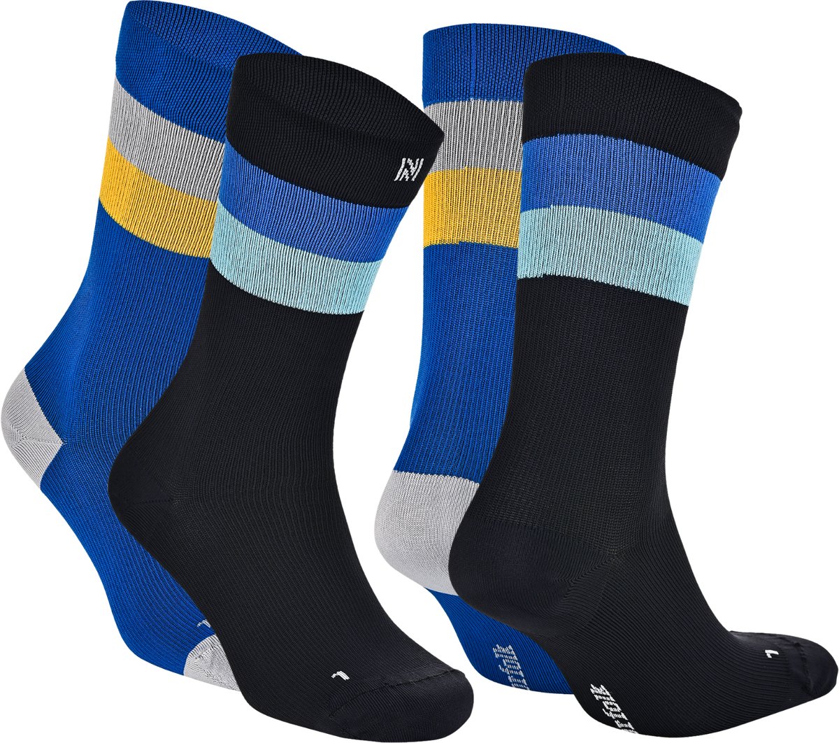 Norfolk Compressie Sportsokken - 2 Paar - Koel en Droog - Lichte Compressie Hardloopsokken - Fietssokken - Zwart/Blauw - 43-46 - Sevilla SC