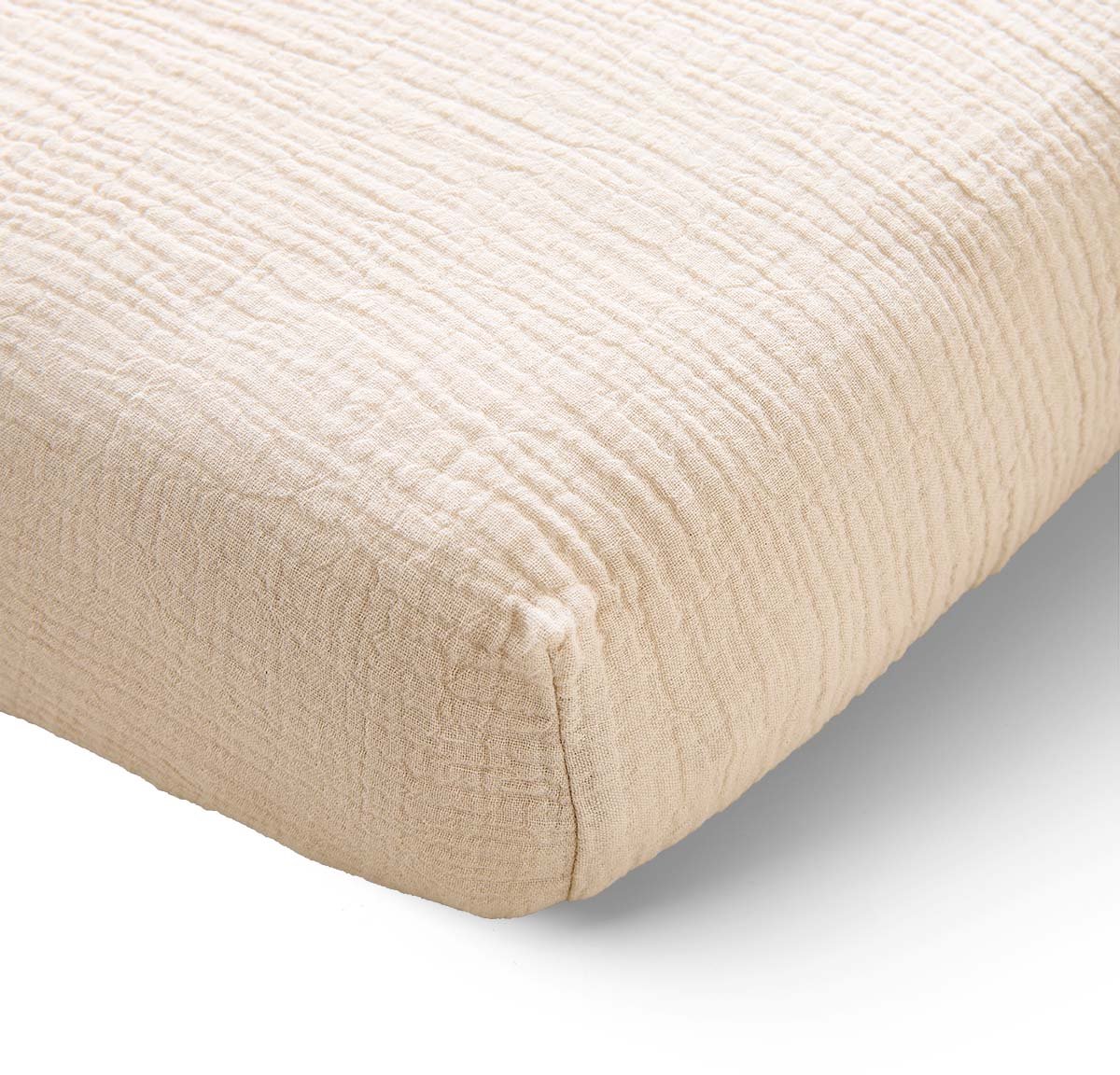 Petite Amélie Hoeslaken 60x120 cm - 100% biologisch mousseline katoenen - Beige