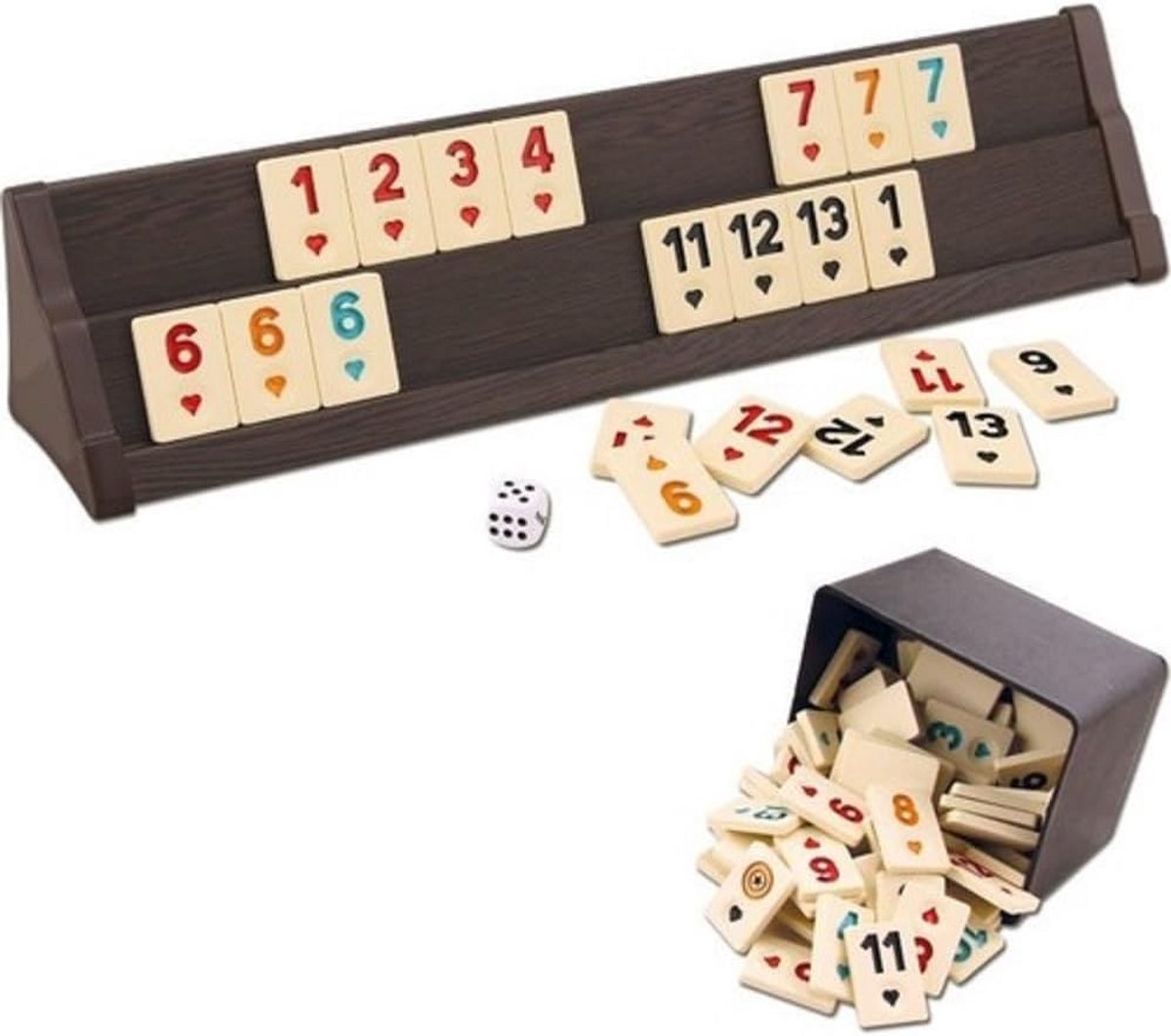 Houten Steenset voor Spel: Rummi Rummy en Soortgelijke Steenspellen