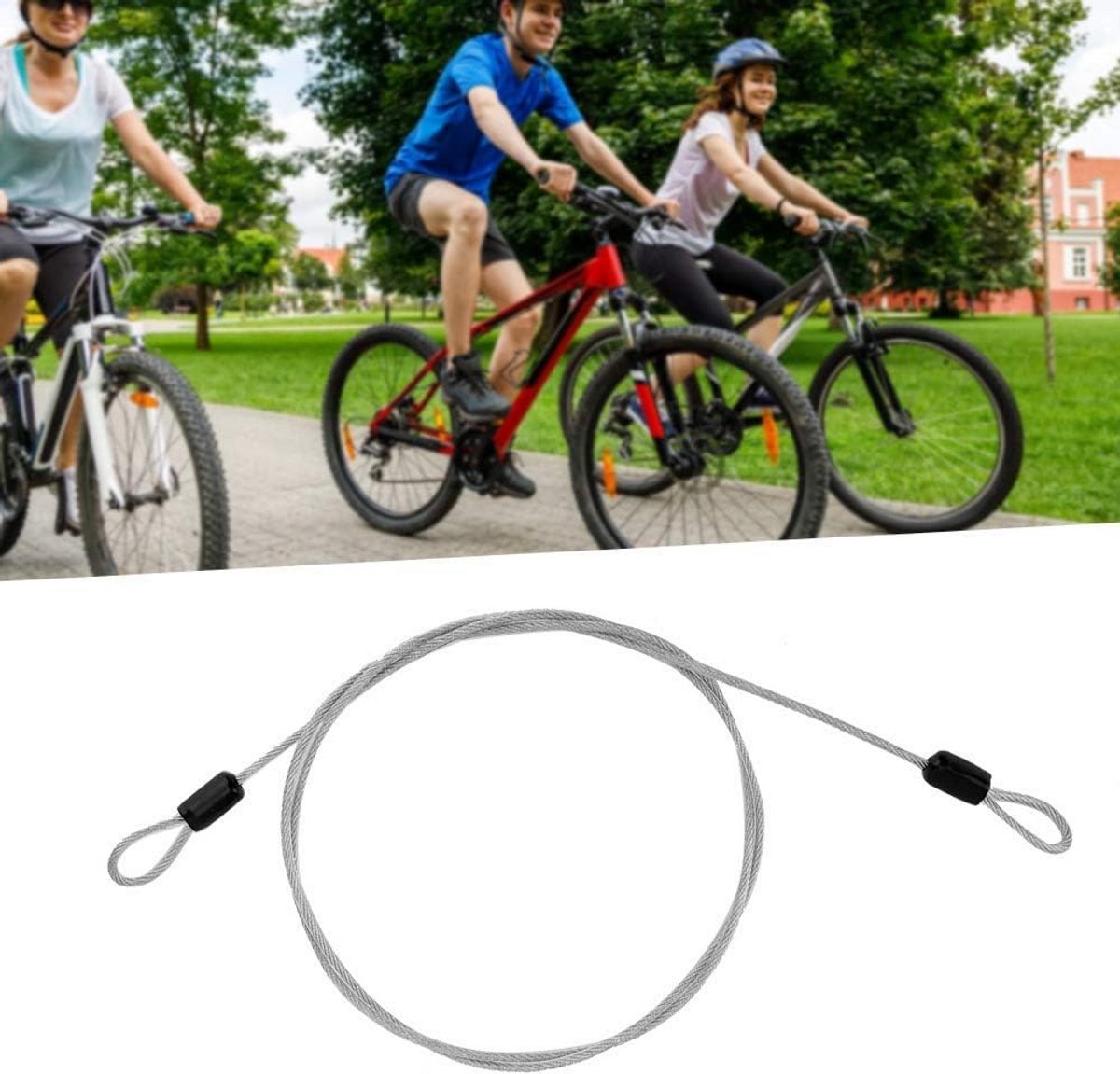 Stevige Dubbele Lus Staalkabel - Roestvrij Staal Fiets-, Scooter- en Slotkabel