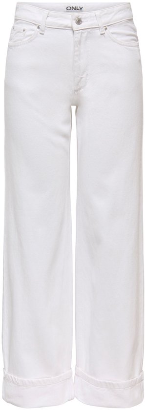 Only Jeans Onlella Mw Wide Fold Up Dnm White T 15369502 White Denim Dames Maat - W28 X L32