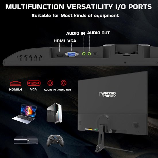 Snelle 24 inch IPS Gaming Monitor - 100 Hz en 1 ms Reactietijd van Merkloos — afbeelding 3