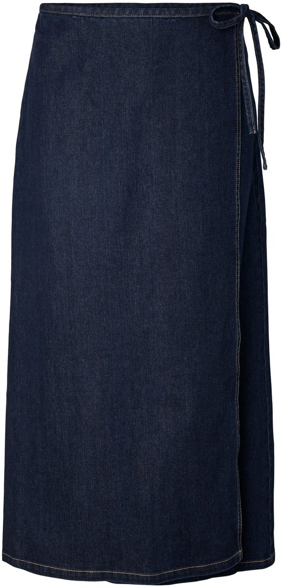 Pieces Denim rok PCFLORA MW WIKKEL LANG