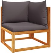 vidaXL - Tuinhoekbank - met - kussens - acaciahout - & - rotan