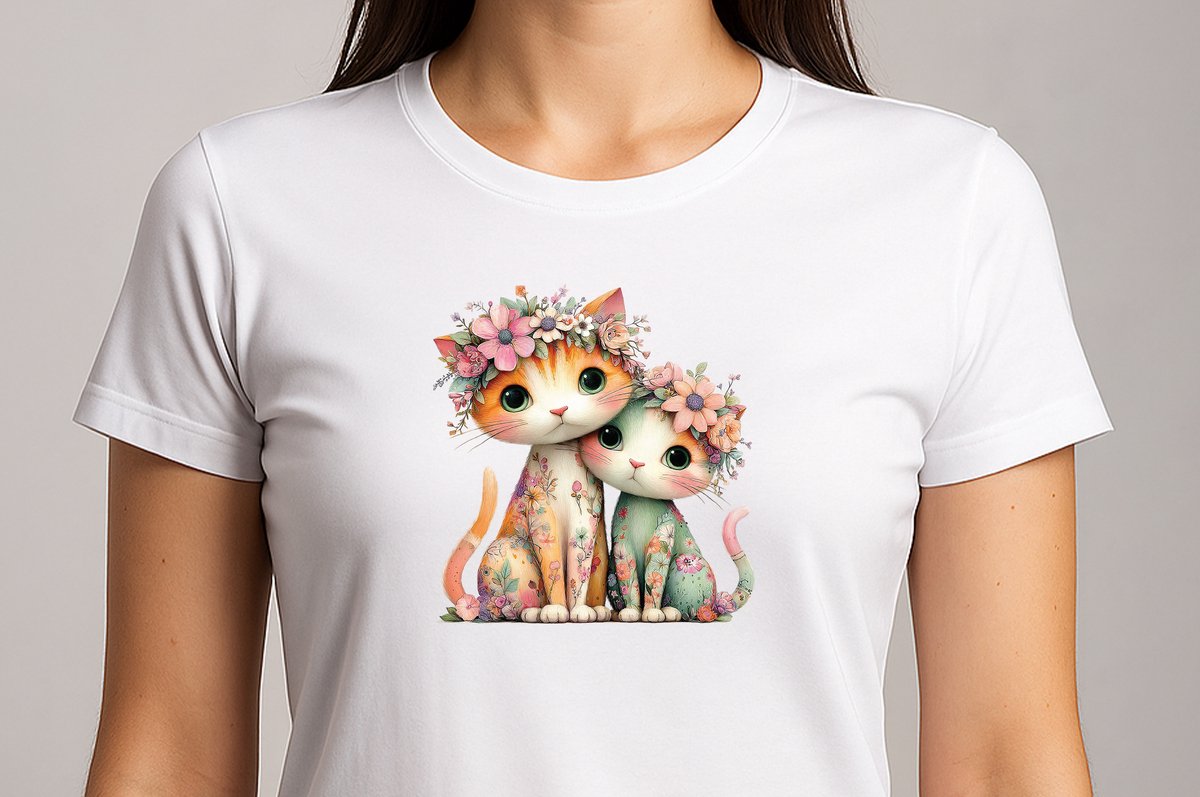Lieve Katjes Knuffel - T Shirt - cute - kawaii - Gift - Cadeau - schattig - schattigdesign - liefdesign - pastelkunst - Mom - Mama - Cat - Kat