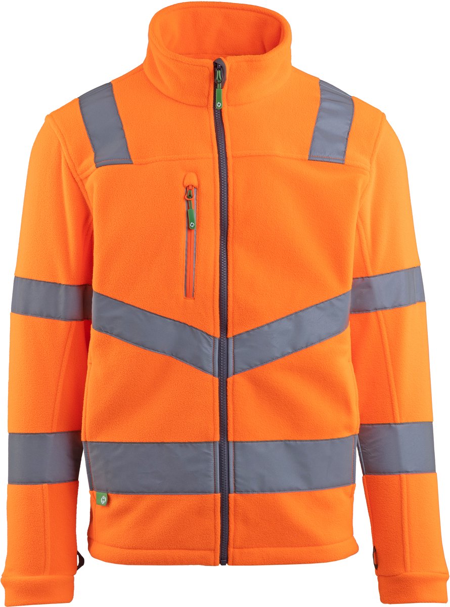 Arco Responsible Hi-Vis fleece-jas - Oranje maat L - AO-18S1405