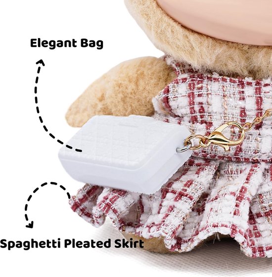 Complete Set Poppenkleding (17 cm) - Handgemaakte 3-Delige Mode Voor Poppen Inclusief Tasje van Merkloos — afbeelding 4