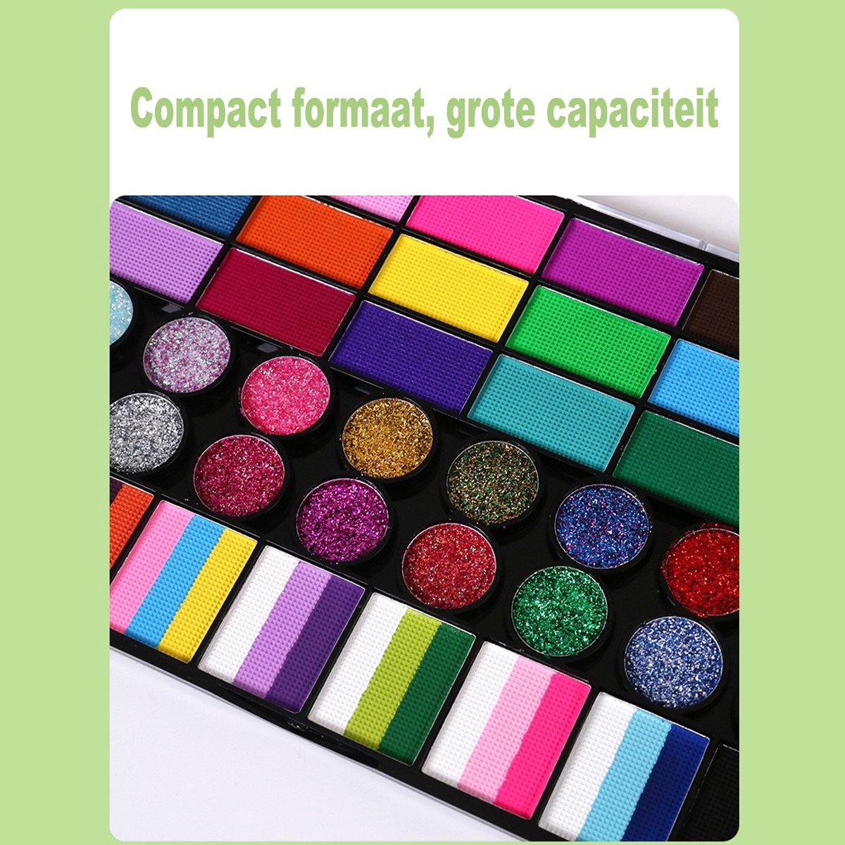 Schminkset - 42 Kleuren - Waterbasis - Incl. 6 Penselen & Sjablonen - Hét Ideale Koningsdag & Festival Cadeau - Veilig voor Kind & Volwassenen — afbeelding 8