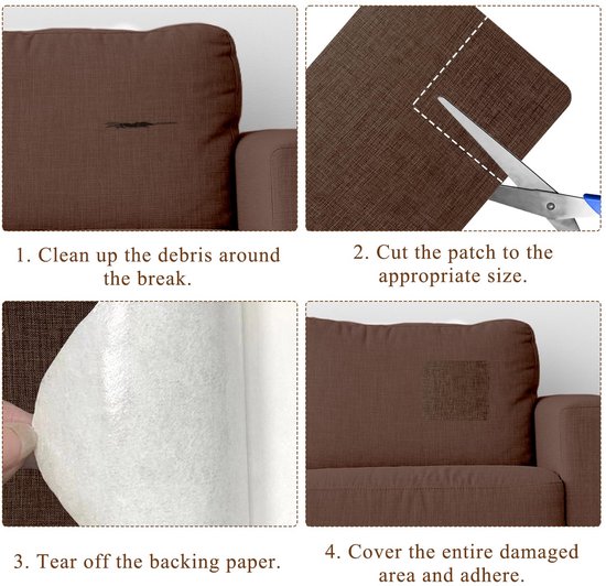 2x Zelfklevende Stof Reparatie Pleisters Grote Waterdichte Canvas Patches voor Bank, Tent & Meubels van Merkloos — afbeelding 5