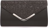 Clutch voor Dames - Clutch - Avondtasje - envelope voor Dames - Glitter - satijn - zwart - 24*14*5cm - Retro